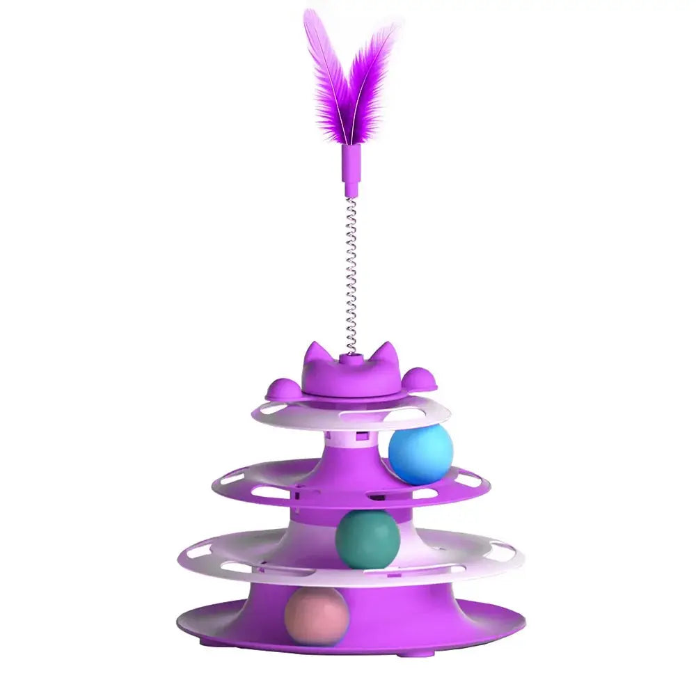 Interactive Cat Toy Ball and Stick Turntable for Kittens and Cats Relieves Boredom Encourages Exercise