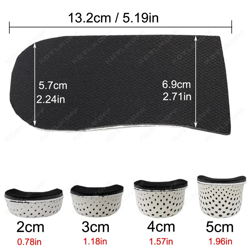 StrideBoost Height Increase Insoles Breathable EVA Memory Foam For Invisible 2 To 5 Centimeters Elevation