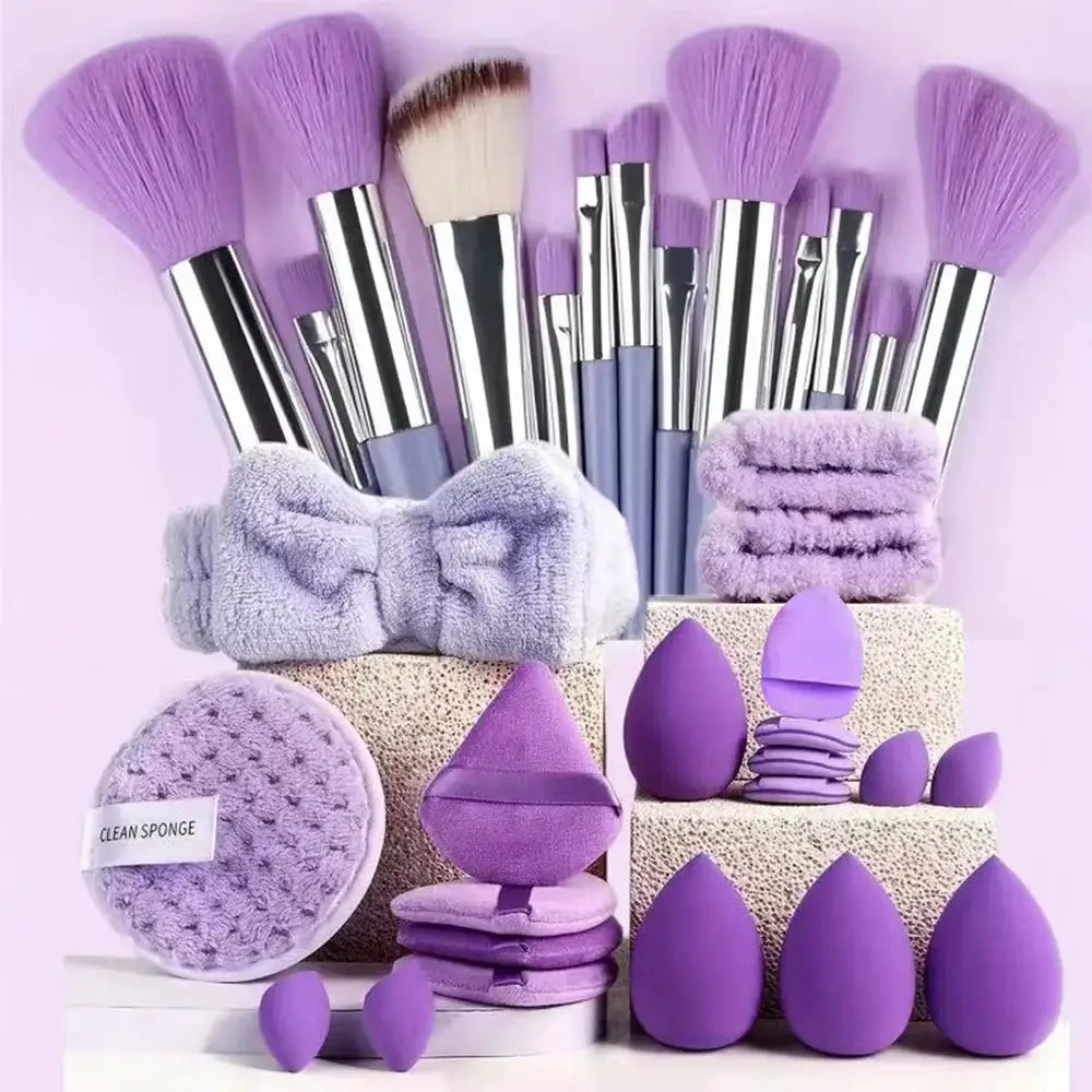 NovaBeauty Pro Makeup Brush Set 13 33 Piece With Accessories For Combination Skin Soft Wool Fiber Brushes For Beginners