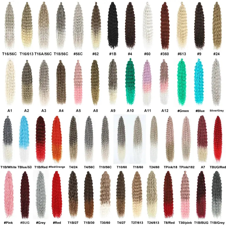 Simples Market Ariel Curls Crochet Hair: synthetic water-wave twists in ombre blonde to pink, assorted colors