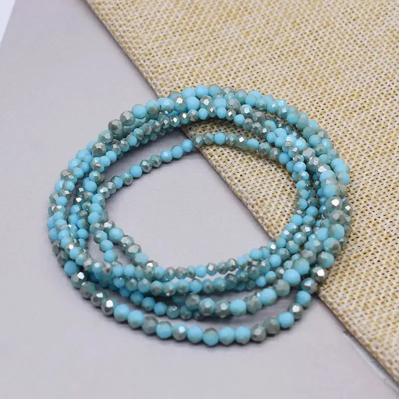 Yanqi Rondelle Crystal Beads 2mm 3mm 4mm Faceted Round Glass Beads for Jewelry Making DIY Spacer Beads