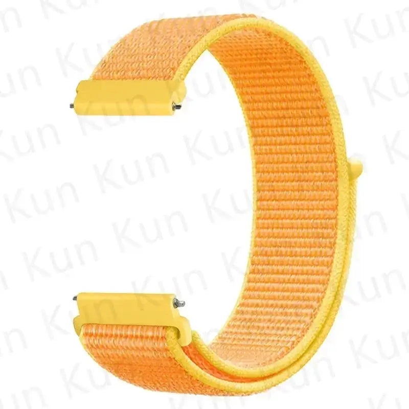 Nylon loop watch strap for Redmi Watch 5 Active/Lite, orange with yellow hardware, 20–22mm, Simples Market