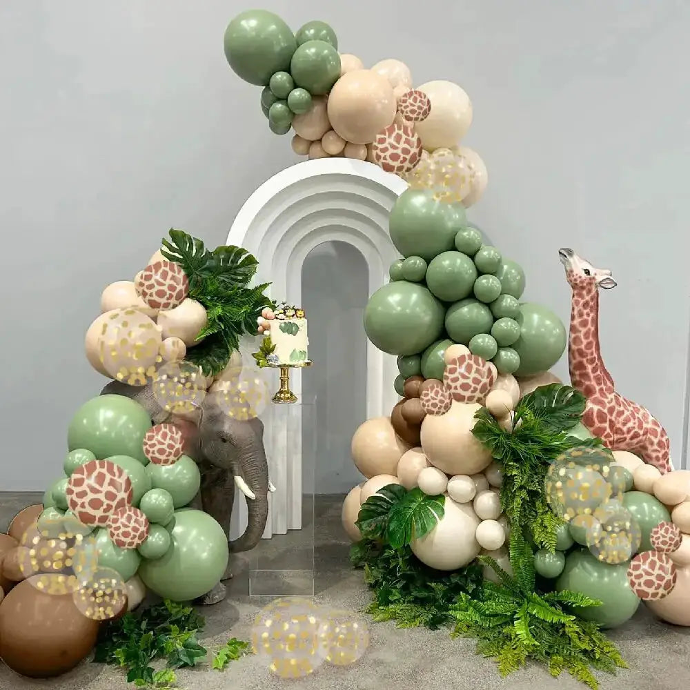 Jungle Animal Themed Latex Balloons Set For Birthday Party Decoration Baby Shower And Event Celebration