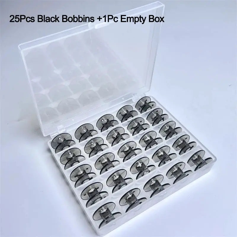 1 Piece 25 Spools Empty Bobbins Storage Box For Sewing Accessories Tools Plastic Bobbin Case Knitting Needle Organizer