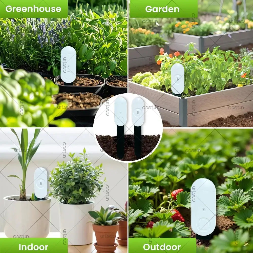 Simples Market Zigbee soil moisture sensor, white oval unit for Tuya app Zigbee2MQTT; indoor and outdoor garden use