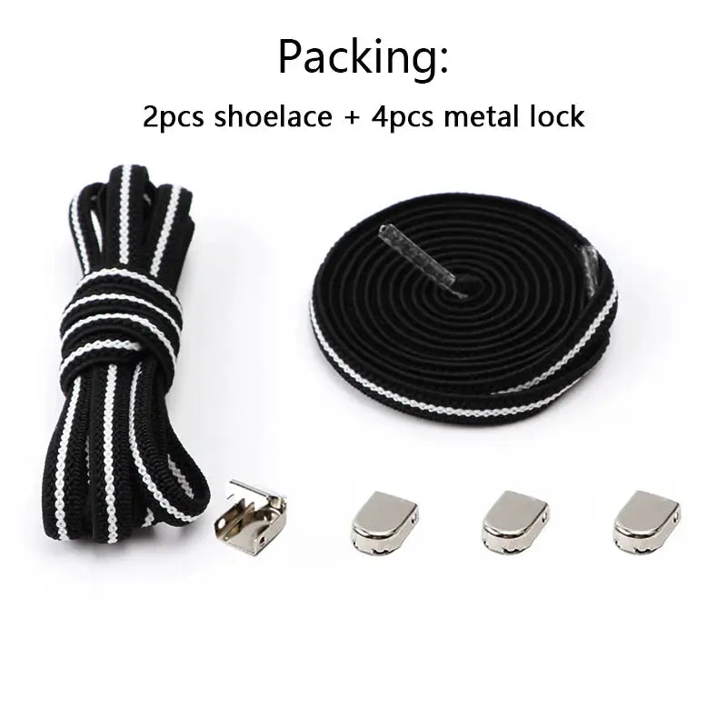 FlexFit No Tie Elastic Shoelaces One Size Fits All Adults And Kids Quick Slip On Shoes