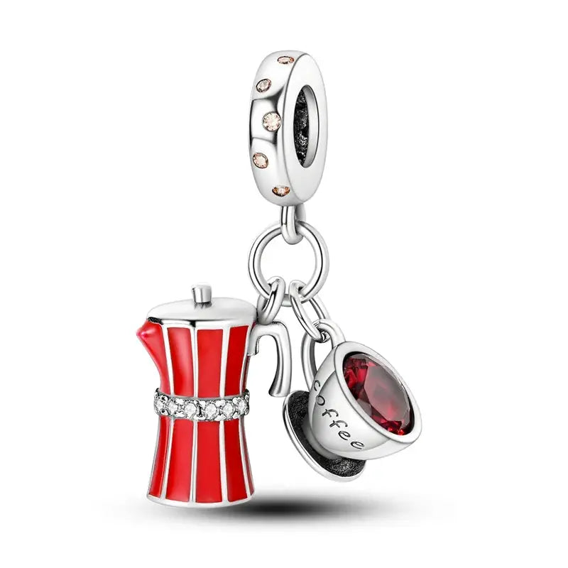 925 Silver Charms Beads for Pandora Style Bracelets Women Animal Charms in Blue Red Green Pink Yellow Gift