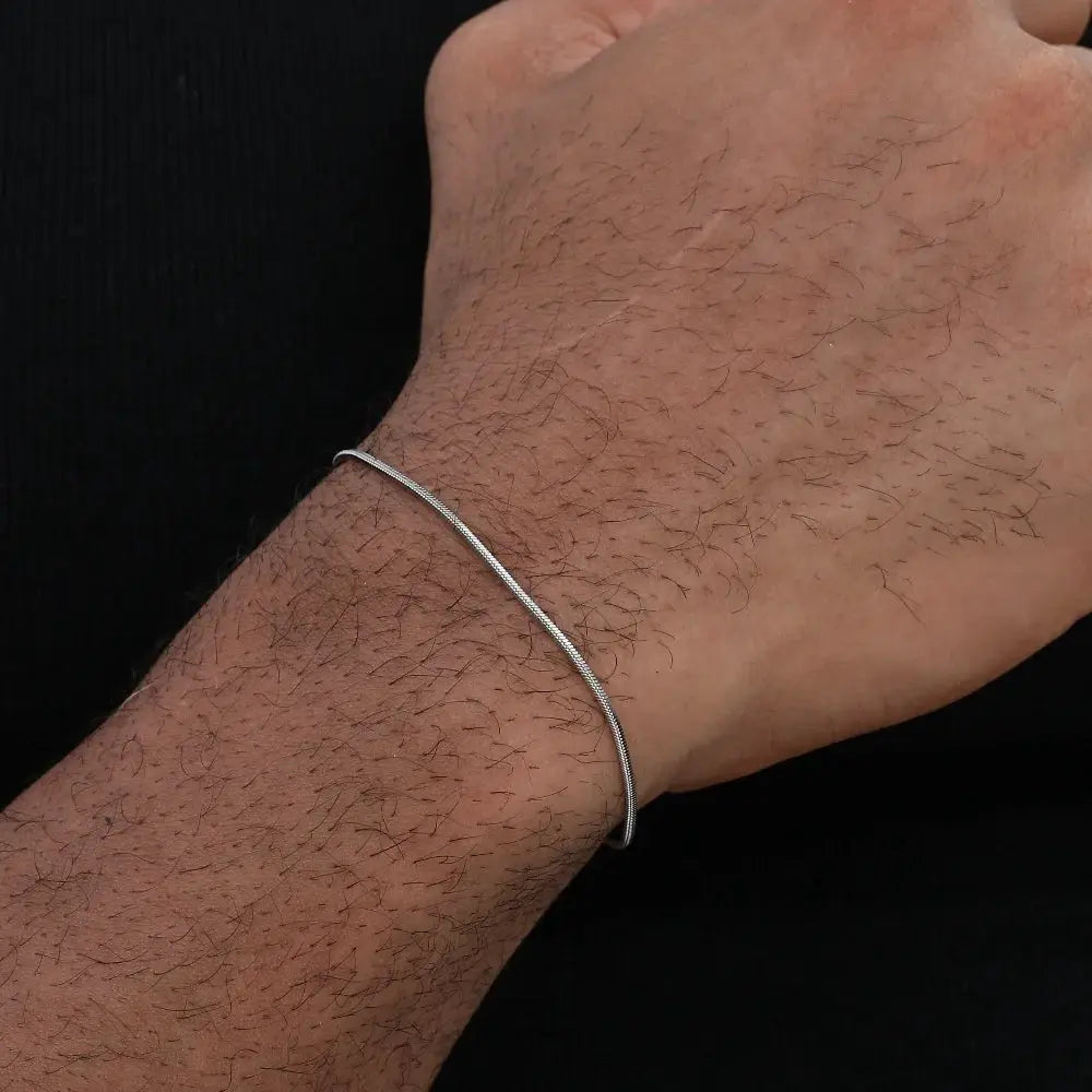 Stainless Steel Square Snake Bone Chain Bracelet For Women Hip Hop Jewelry Trendy Party Accessory