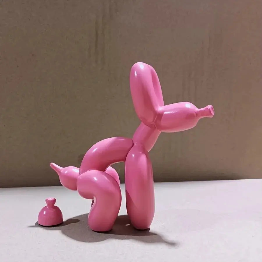 Modern Art Squat Balloon Dog Statue Resin Figurine For Living Room Farmhouse Decor Interior Accent