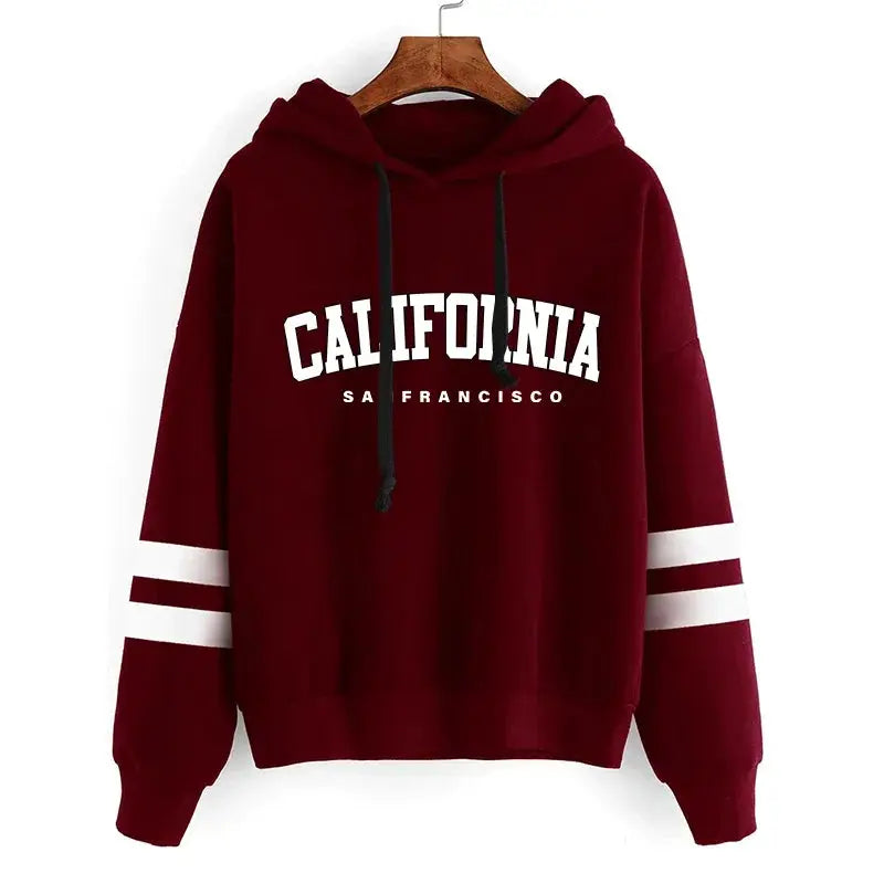 California Womens Hooded Tracksuit With Ankle Pants In Polyester Cotton Blend For Year Round Style Sizes S To 3XL