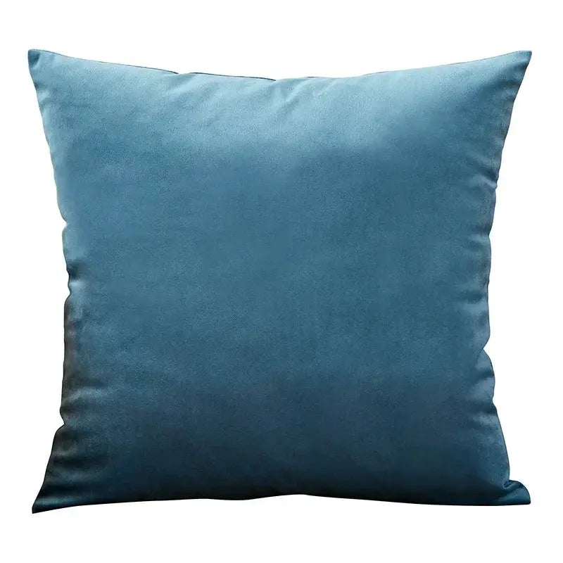 Velvet cushion cover blue 45x45 cm for living room sofa decor