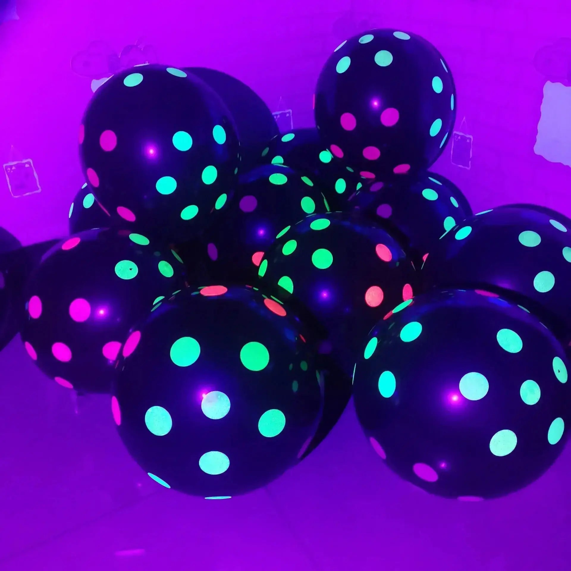 Happy Birthday Neon Glow Balloons Glow Under Blacklight Fluorescent Balloons For Neon 80s 90s Theme Party Decor