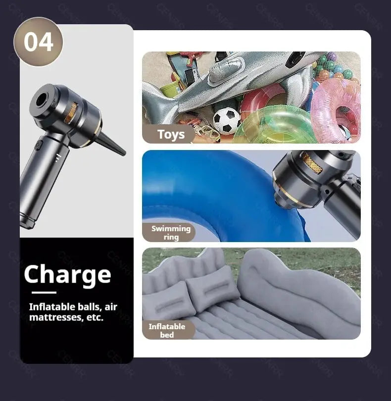 Handheld car vacuum cleaner, black cordless, powerful portable wireless interior cleaner.