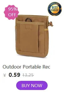 MOLLE hanging pouch in tan nylon with front pocket and strap loop