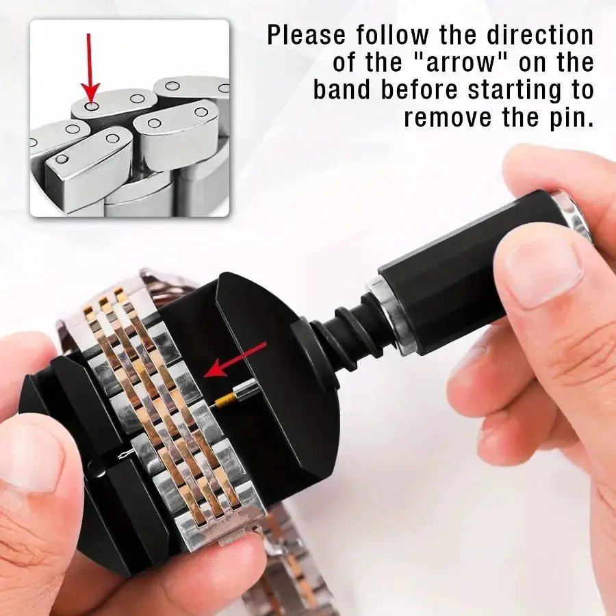 Simples Market watch link removal tool kit; black handheld pin remover for adjusting watch band links