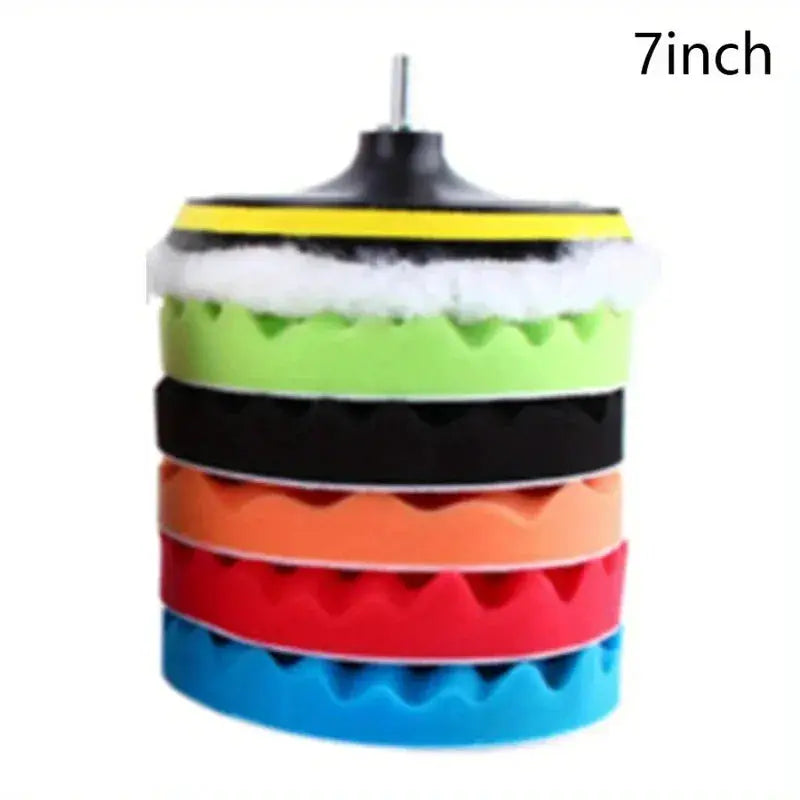 8 Piece Car Polishing Pad Set 3 5 7 Inch Self Adhesive Buffing Waxing Sponge Wool Pads For Car Polisher Drill Adapter