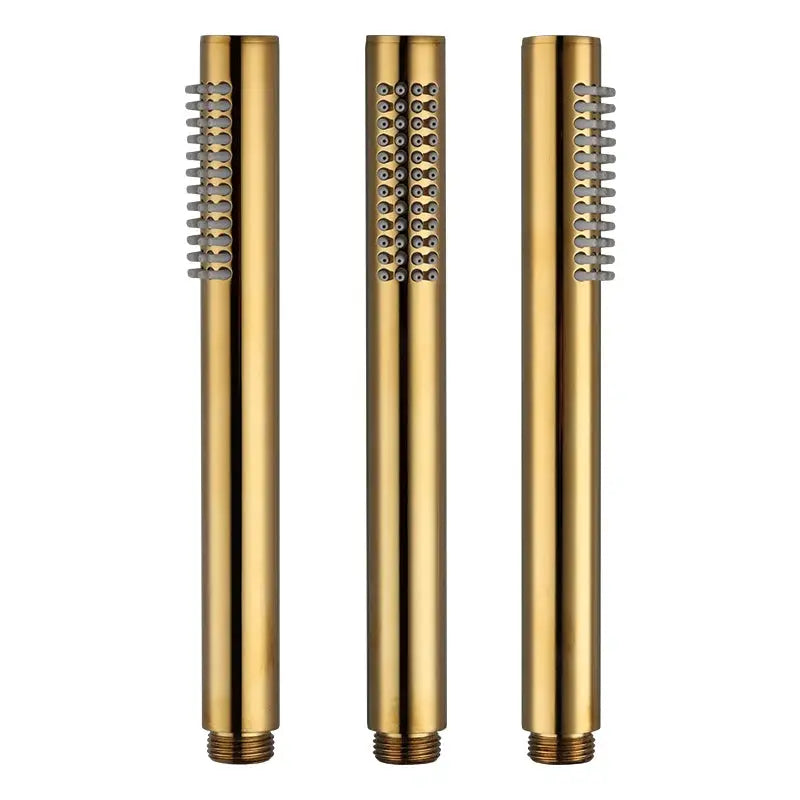 Brass brushed gold handheld shower head set, 3-pack with varied spray nozzles