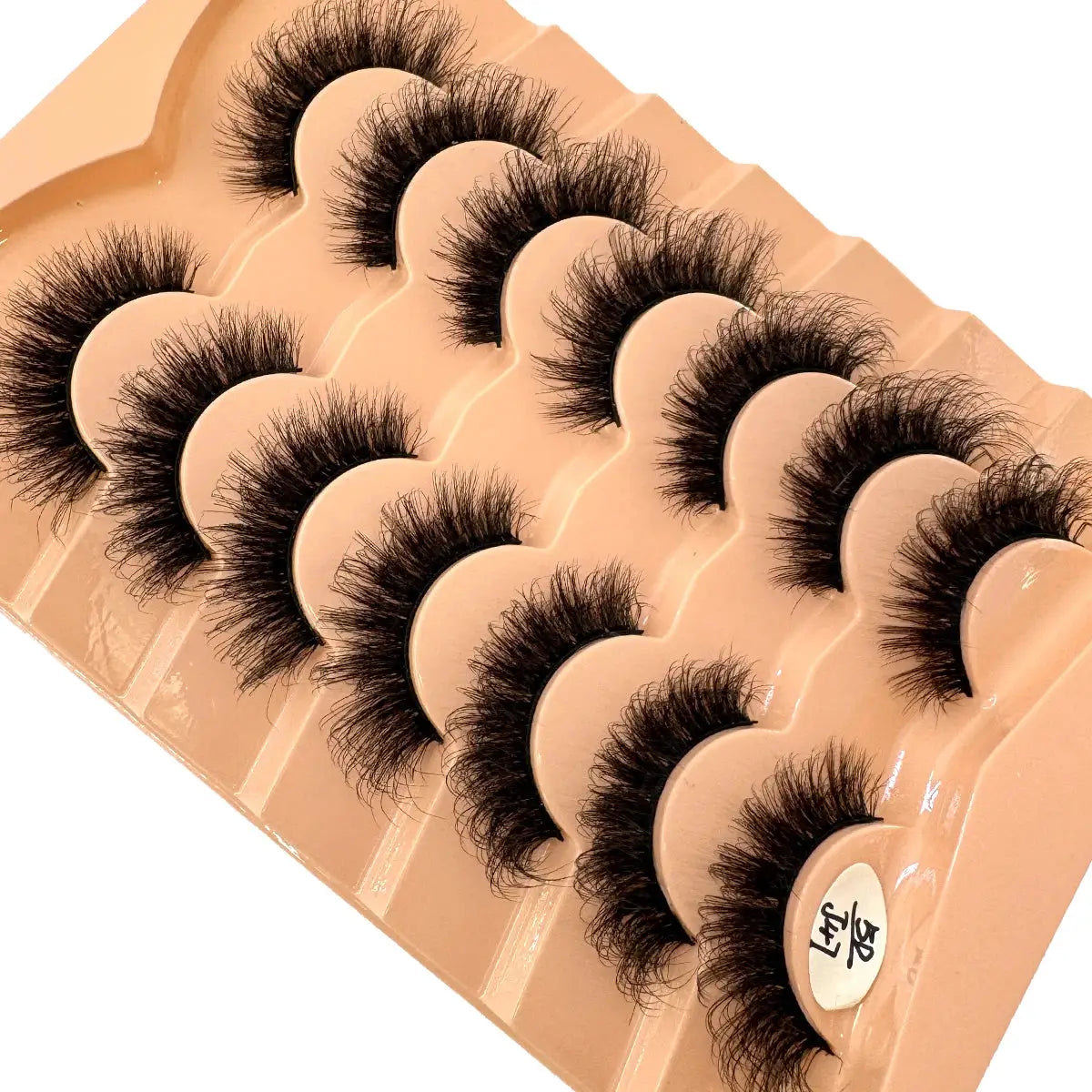 HBZGTLAD 7 Pair Faux Mink Lashes Fluffy Natural Look False Eyelashes Volume Wispy Crossed Thick Fox Eye Cat Eye