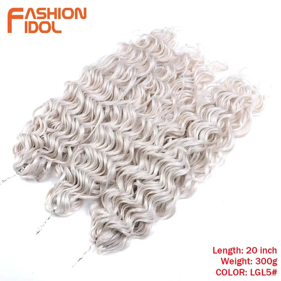 Jessica Hair Deep Wavy Twist crochet braids hair extensions, high-temperature fiber, Simples Market, color LGL5, 20 inch