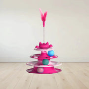 Interactive Cat Toy Ball and Stick Turntable for Kittens and Cats Relieves Boredom Encourages Exercise