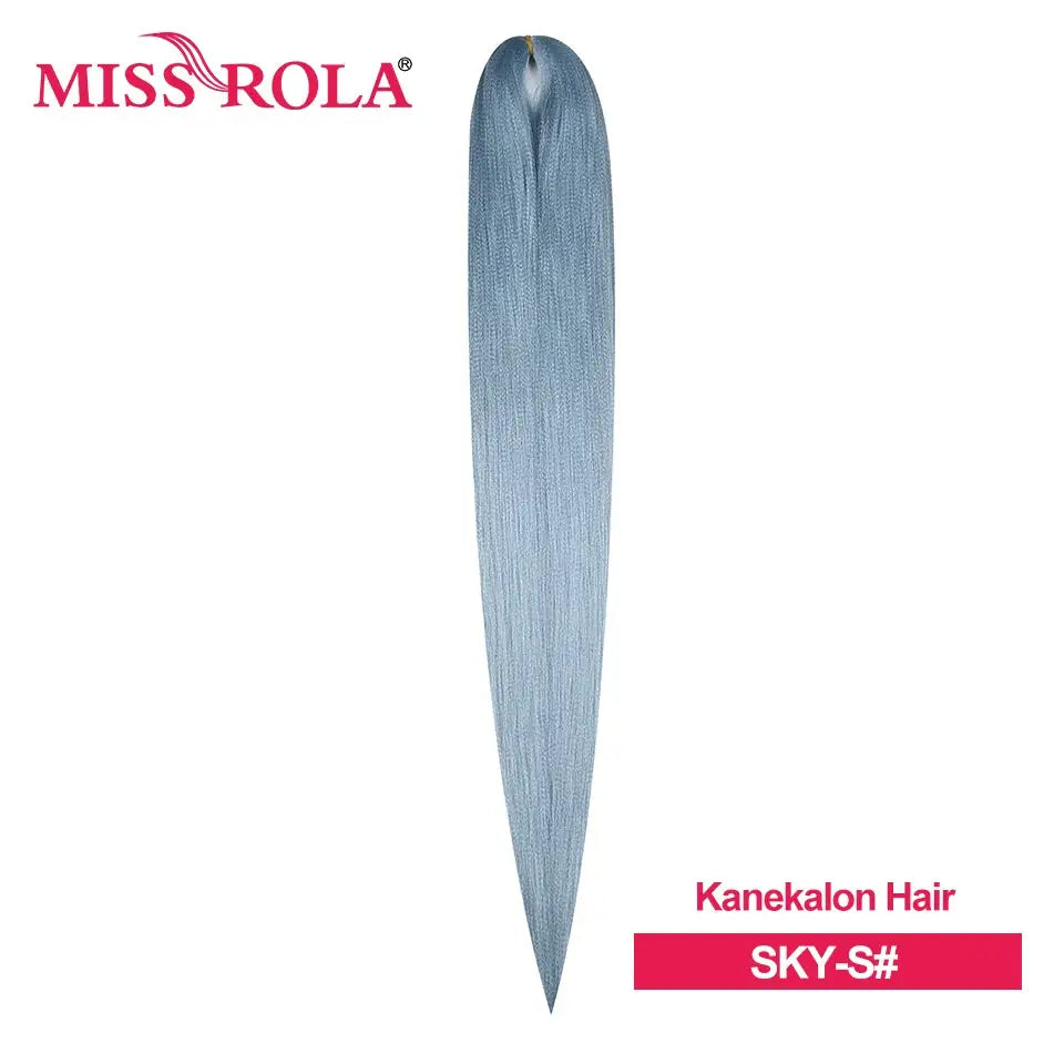 Miss Rola Kanekalon EZ Twist braid hair extension in blue, 6-piece bulk, long pre-stretched jumbo braiding hair