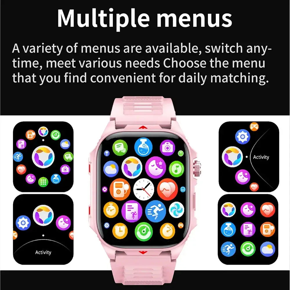 Bluetooth Smart Watch With Call And Heart Rate Monitor Fitness Tracker 2.01 Inch HD Touch Screen IP68 Android