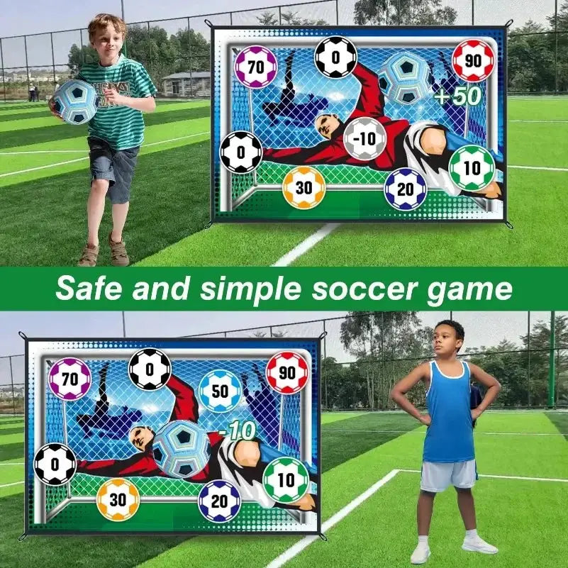 Soccer Game Mat Set Indoor And Outdoor Play Kit With Large Target Sticky Ball And Accessories For Kids Training