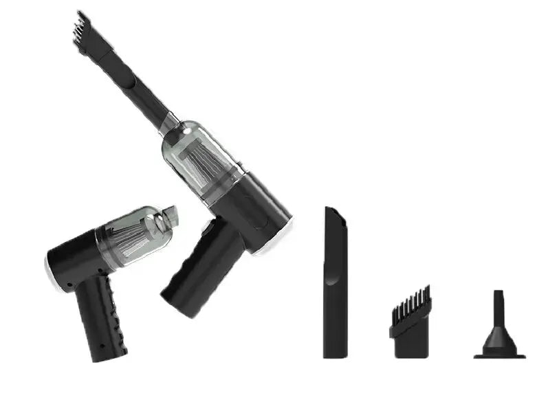 Simples Market cordless car vacuum cleaner with 9000Pa suction and USB charging; includes 5 attachments.