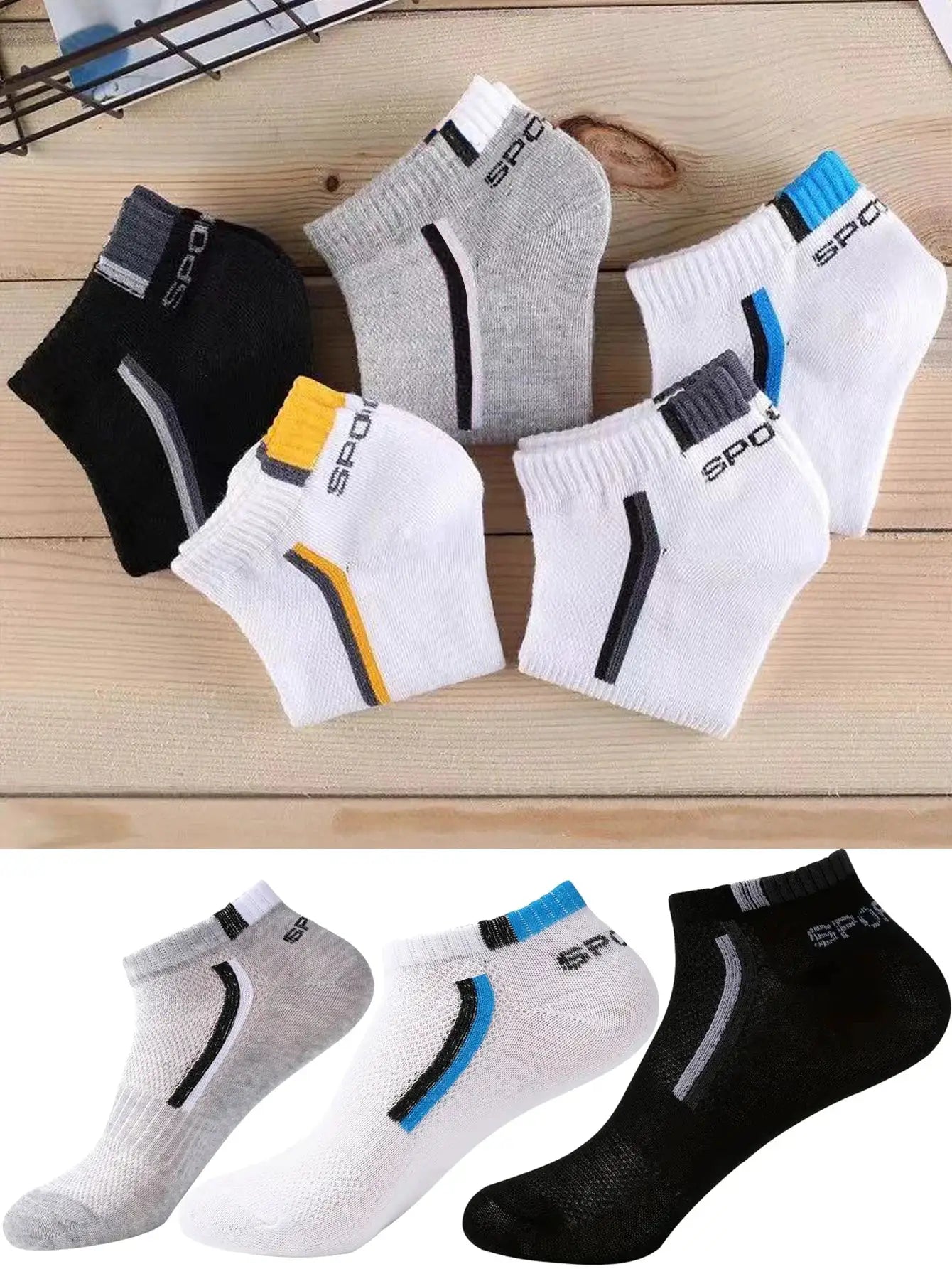 Mens Anti Slip Ankle Boat Socks Five Pairs For Business And Sports Breathable Sweat Resistant Odor Resistant Comfortable