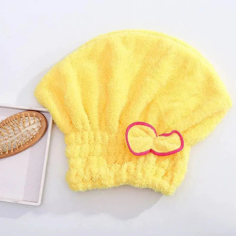 Quick Drying Hair Cap For Women Bowtie Bathing Hat Microfiber Superfiber Shower Cap For Spa And Bathroom