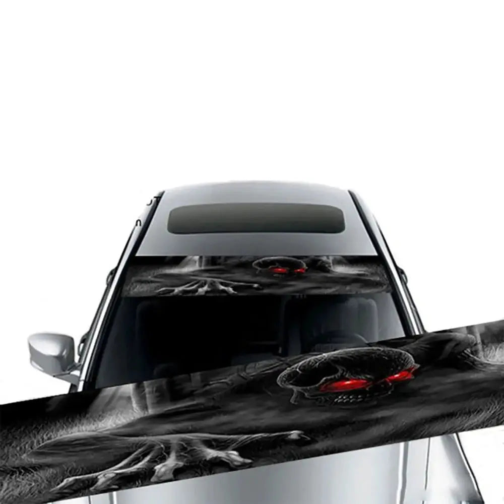 3D Carbon Fiber Vinyl Car Sunshade Stickers Universal Fit Front Windshield And Rear Window Decorative Decals