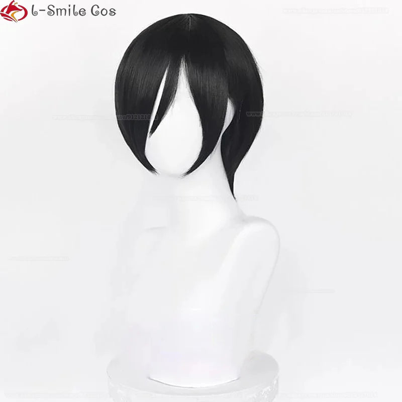 Ada Wong cosplay wig, short black 32cm heat-resistant synthetic hair with wig cap, Simples Market