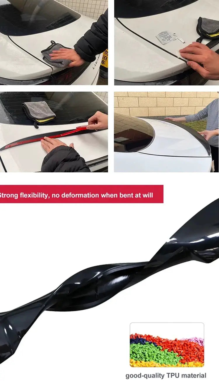 Spoiler lip cover for BMW 3 Series E92 coupe (2007–2013), black TPU, M3-style rear trunk/roof by Simples Market