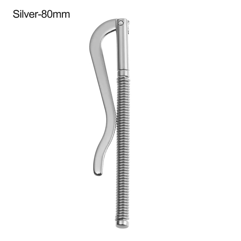 Money clip in silver stainless steel with spring coil; portable wallet accessory