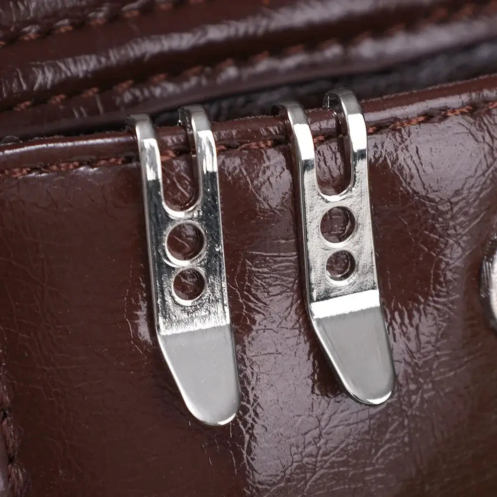 EDC bag pocket suspension clips with key carabiner, two silver metal clips