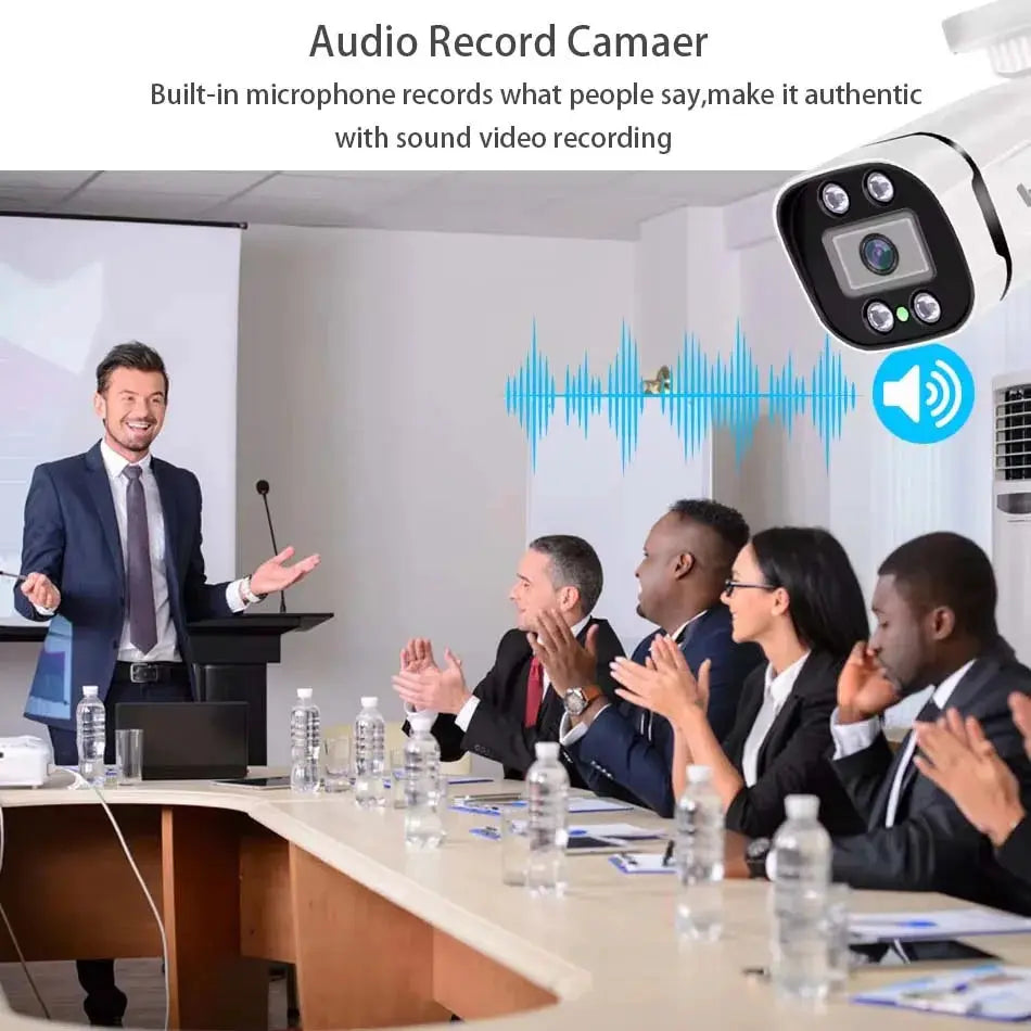 4K PoE IP surveillance camera with audio, night vision, waterproof bullet style by Simples Market
