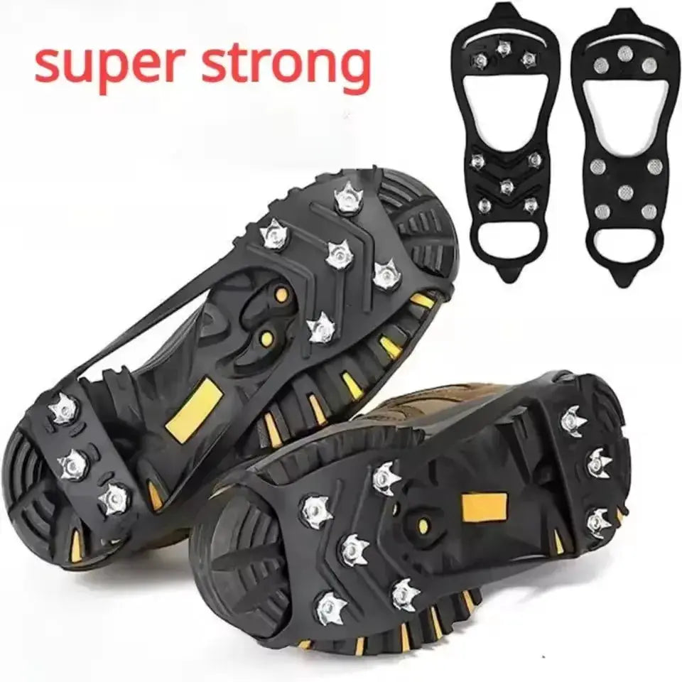8 Teeth Ice Gripper Spike Shoes For Winter Hiking And Snow Climbing Anti Slip Crampons