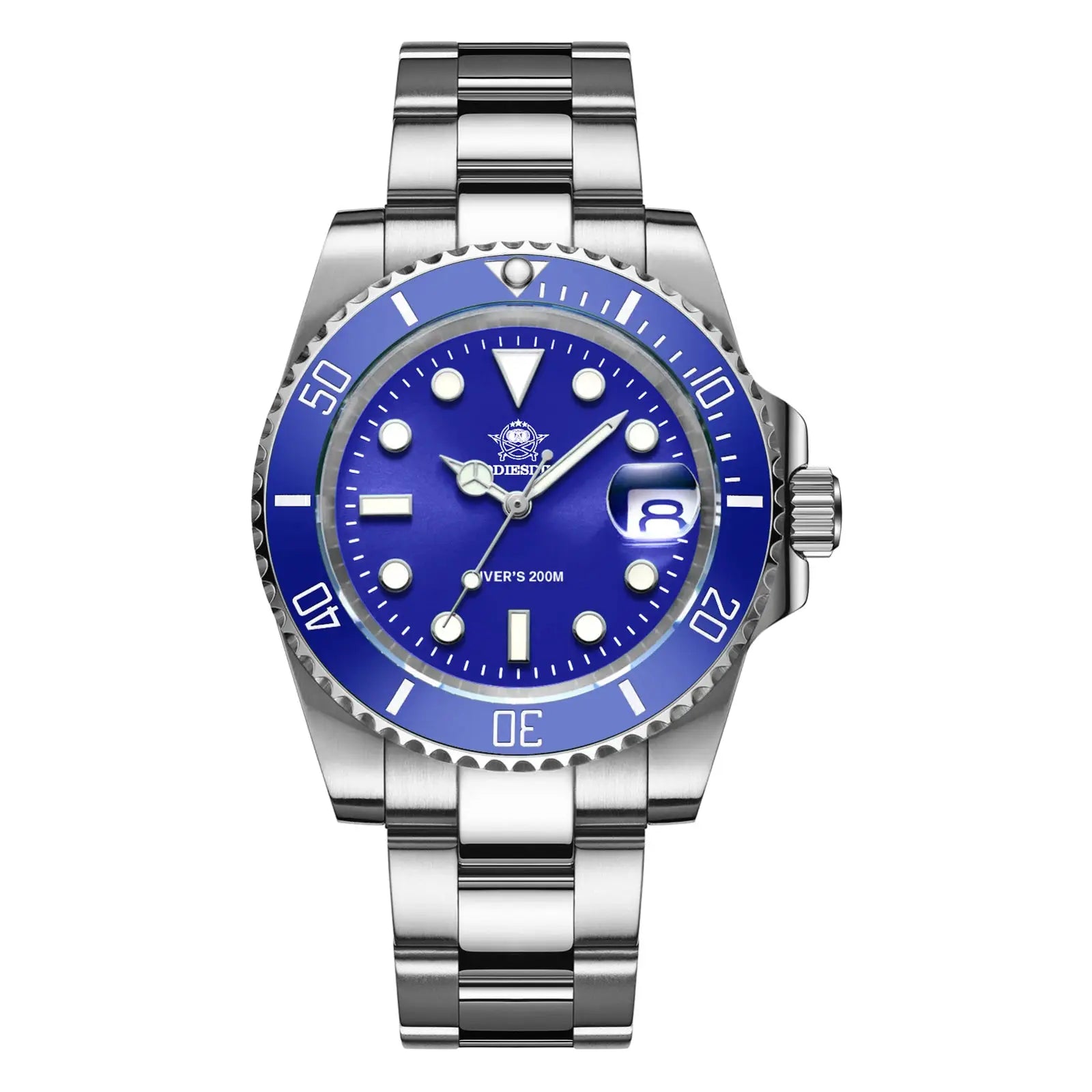 ADDIESDIVE Stainless Steel Watch Mens European American Business Leisure Quartz 200m Water Resistance