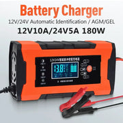 VoltGuard AutoCharge Pro Battery Charger For 12V And 24V Lead Acid Batteries With Digital Display And Pulse Repair