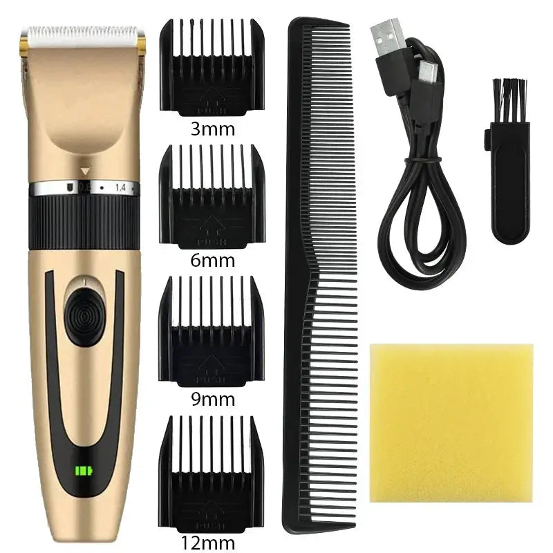 GroomTech Electric Hair Trimmer And Shaver Rechargeable Cordless With Stainless Steel Blade For Precise Home Grooming