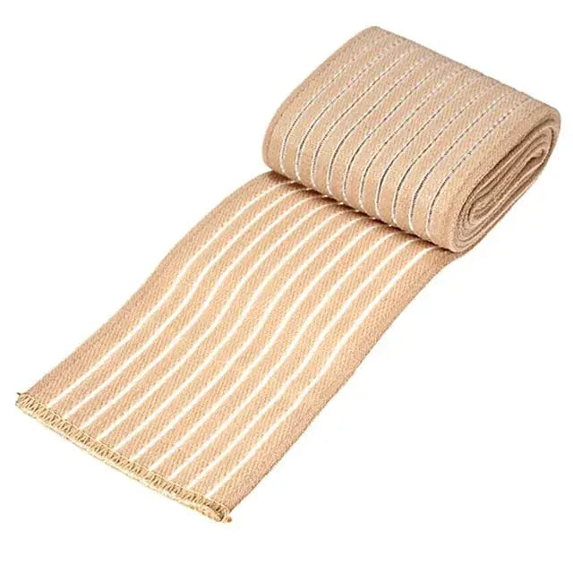 Compression bandage roll, 1pc, beige with white stripes, 40–180cm, Simples Market, for ankle to thigh support