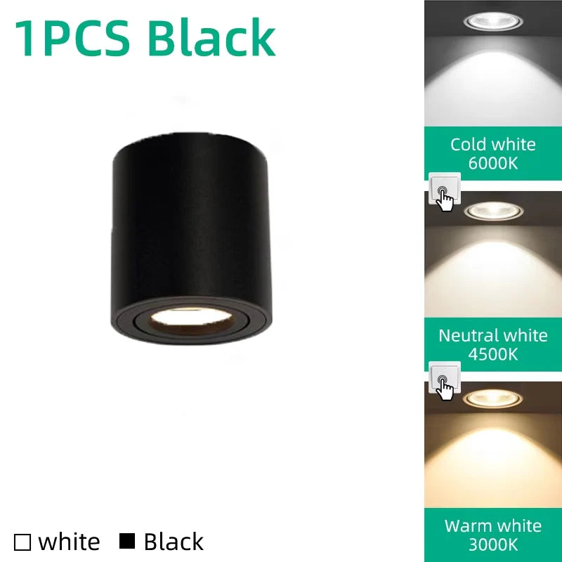 Black GU10 downlight ceiling lamp with replaceable bulb by Simples Market