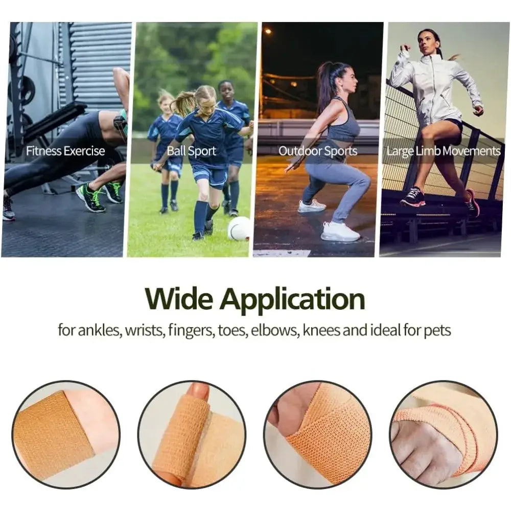 Colorful Self Adhesive Elastic Bandage Wrap Elastoplast for Knee Finger Ankle Palm Sports Injury Aid Kit Pet Tool
