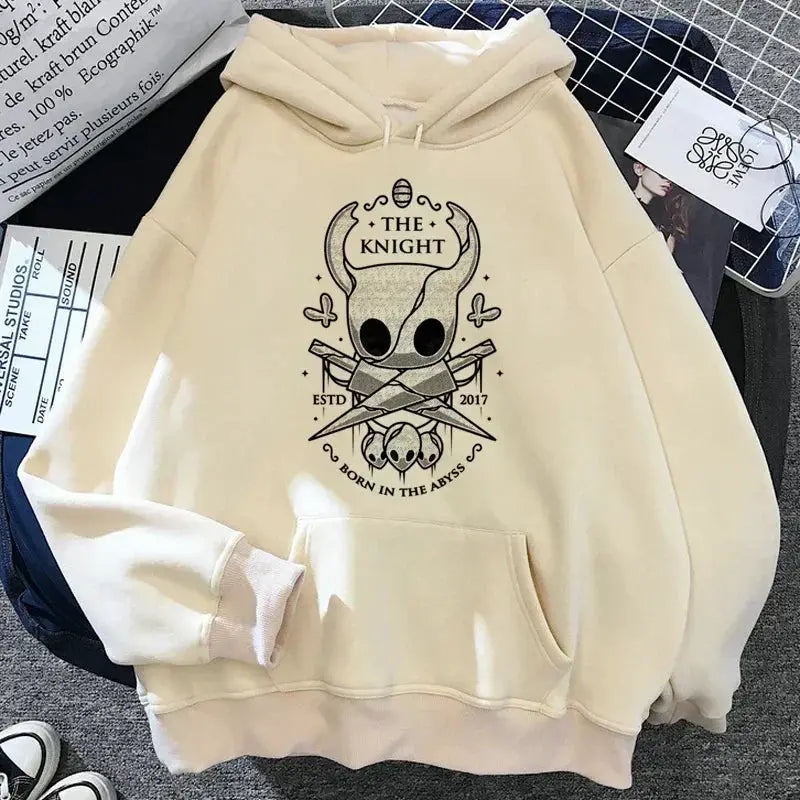 Hollow Knight Hoodie Grunge Y2K Aesthetic Cartoon Graphic Pullover For Autumn And Winter Wear