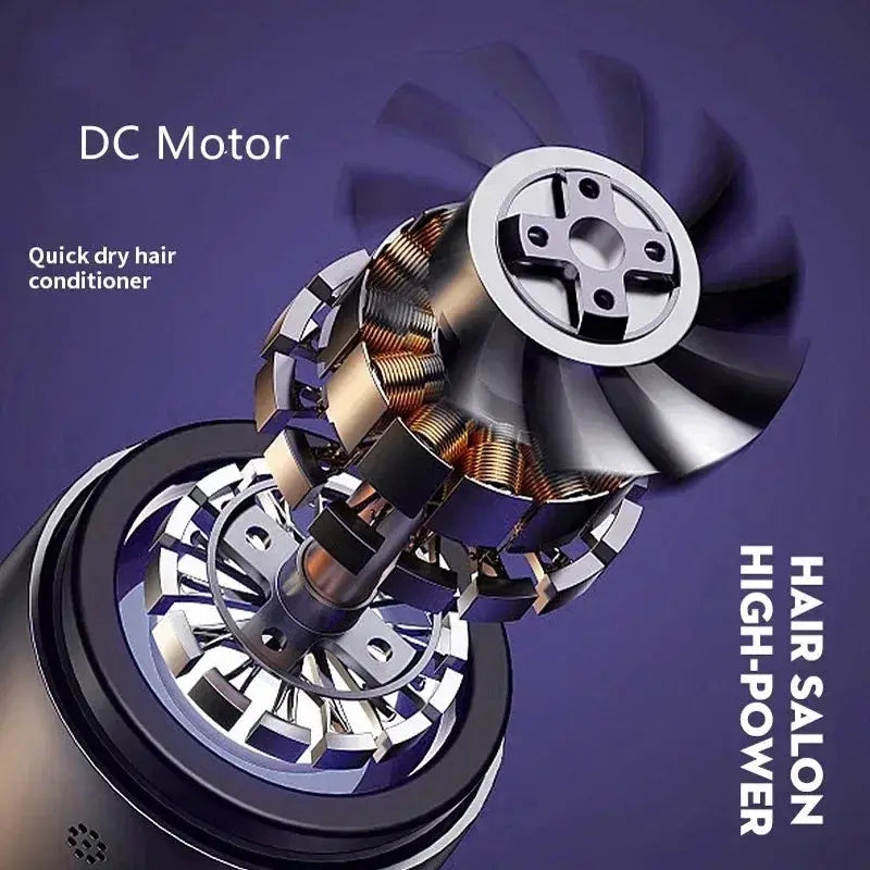 Hair dryer 2000W salon professional exploded view showing DC motor and copper windings