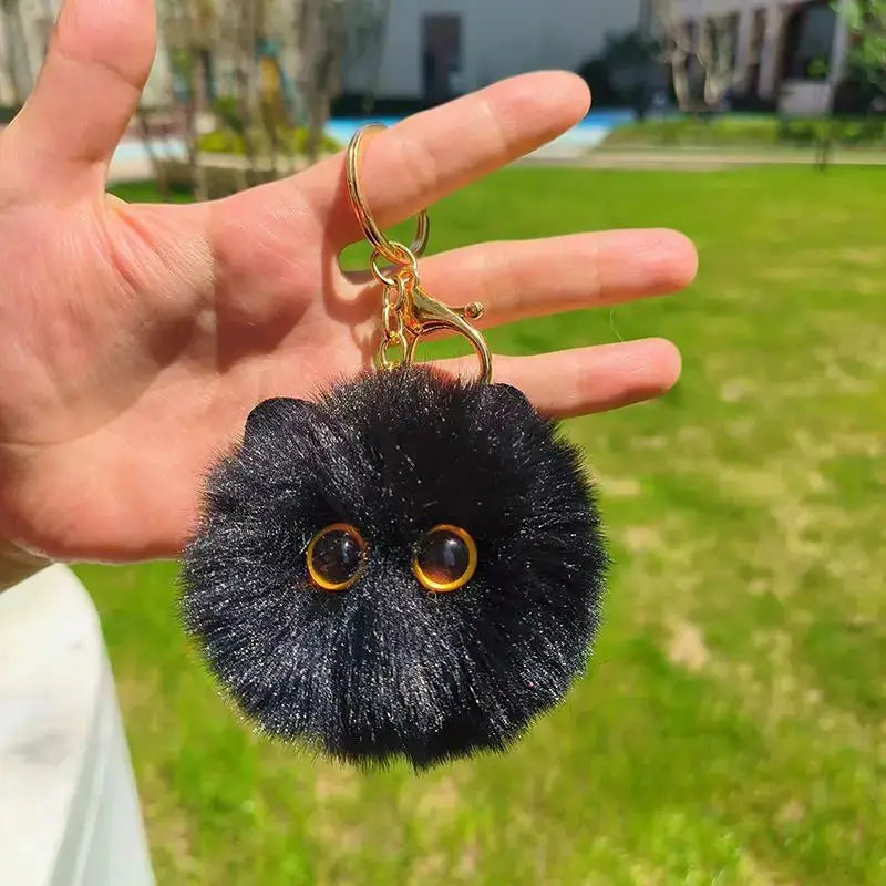 Blush Cat Ball Original Design Cartoon Handmade Plush Pendant Keychain Gift For Girls