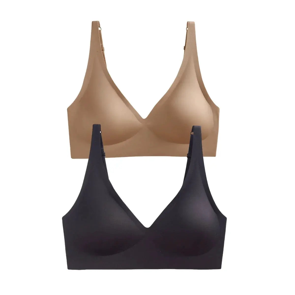 AuroraLuxe 2 Piece Seamless Wireless Push Up Bras Set With Soft Padding For All Day Comfort And Invisible Fit
