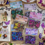 Journamm Butterfly Series 40 Pack PET Waterproof Stickers For Junk Journals Scrapbooks Collage And DIY Craft Aesthetics