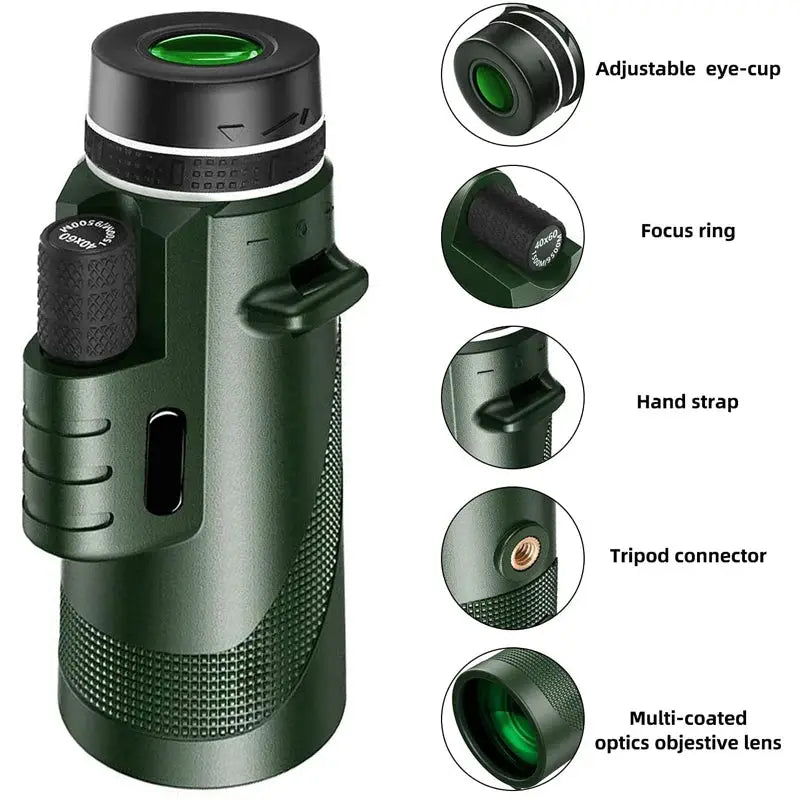 Portable Zoom HD 5000M Monocular Folding Long Distance Mini Telescope For Hunting Sports Outdoor Camping Travel
