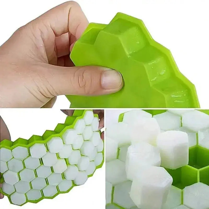 ChefCraft Honeycomb 37 Cube Lattice Ice Tray Without Lid For Quick Freezing And Easy Cleaning